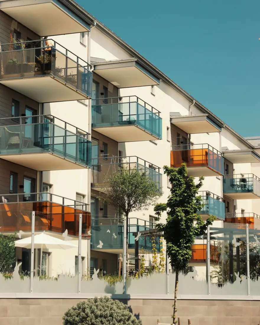 Contemporary apartment building in Jönköping, Sweden featuring modern balconies and urban design.